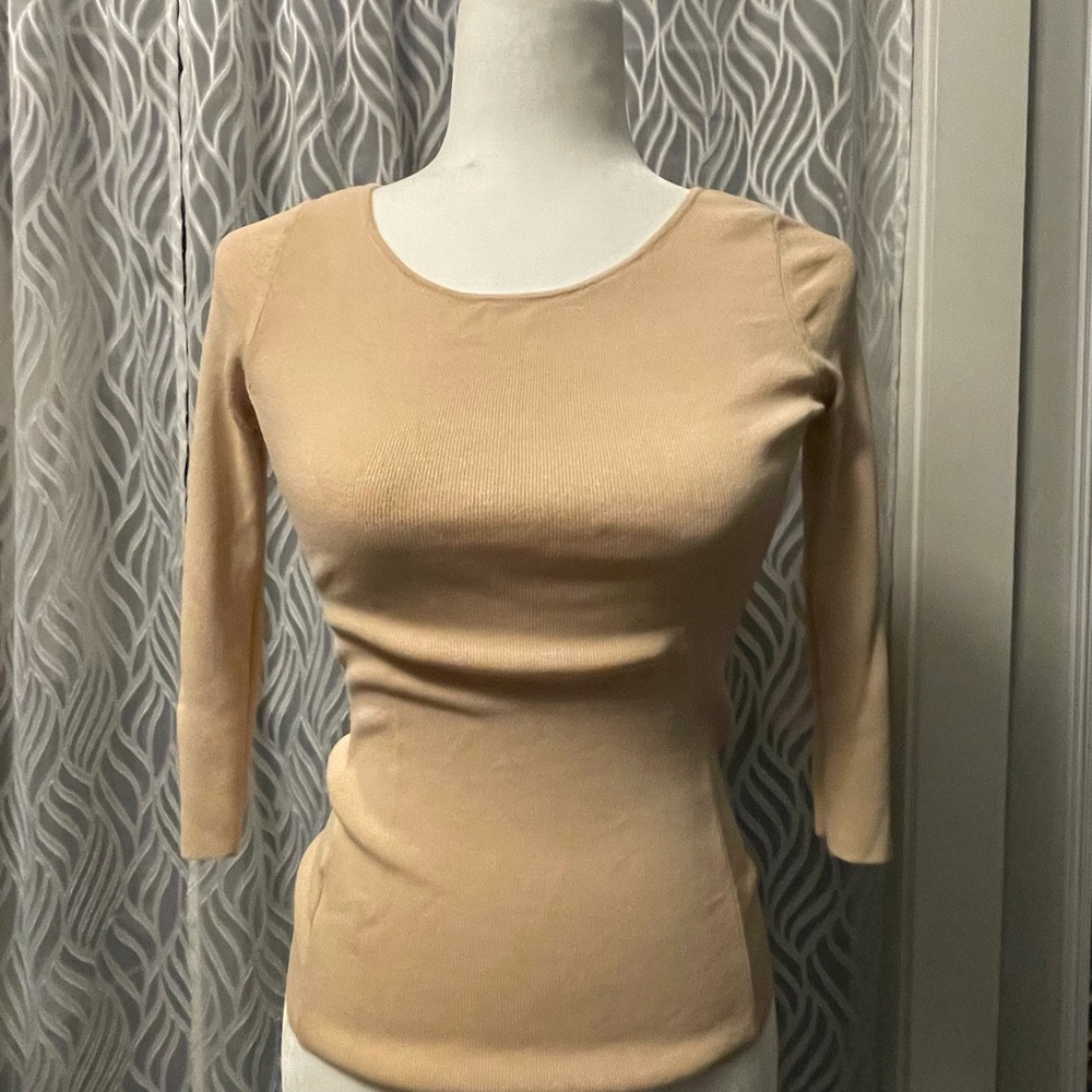 Ann Taylor Cream Long Sleeve Top